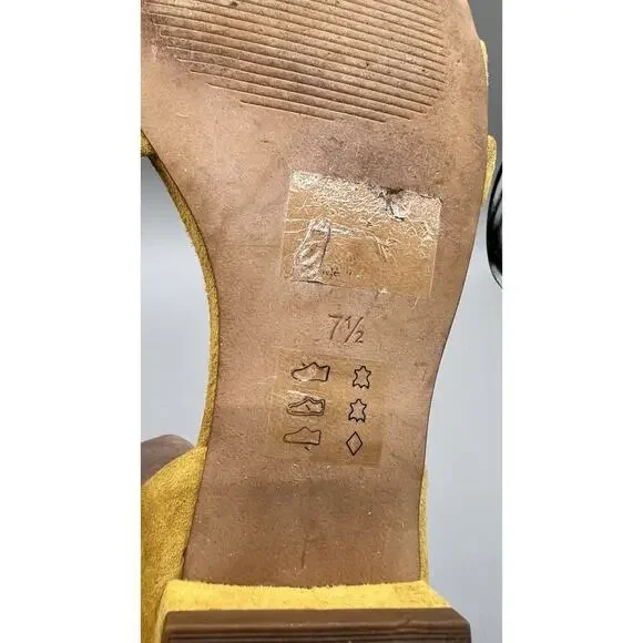 Madewell Women's Size 7.5 Leila Sleek Strappy Sandal in Suede Yellow - Picture 9 of 9